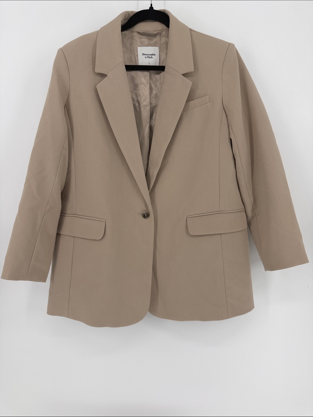 Abercrombie & Fitch Women’s Large Beige Tan Oversized Blazer Jacket